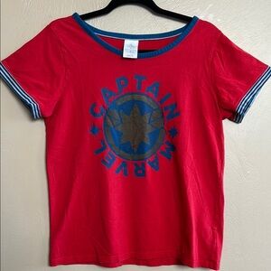 Captain Marvel Disney Japan Red Women’s T- Shirt. Size Medium. Cotton Blend.